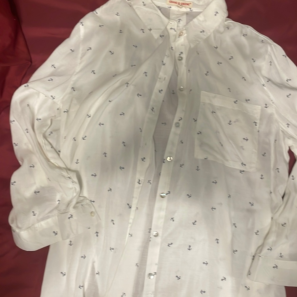 Blue and white blouse size XL. Buy two get one free